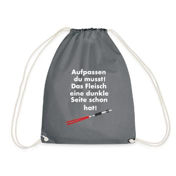Funny barbecue saying, apron men / women - Drawstring Bag - grey - Front