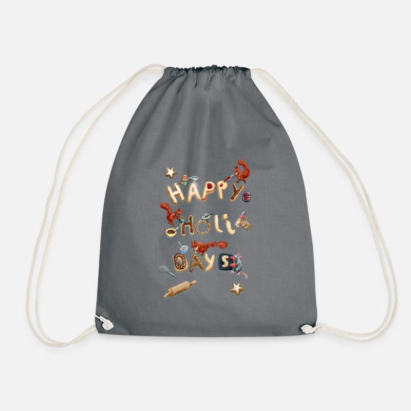 Weihnachts Kekse - Happy Holi Days - Turnbeutel - Grau