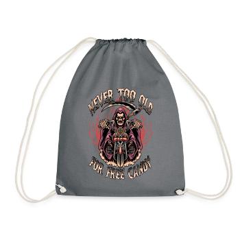 Halloween Motorcycle Grim Reaper - Drawstring Bag - grey - Front