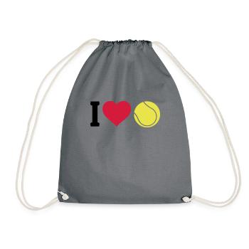 I love tennis - Drawstring Bag - grey - Front