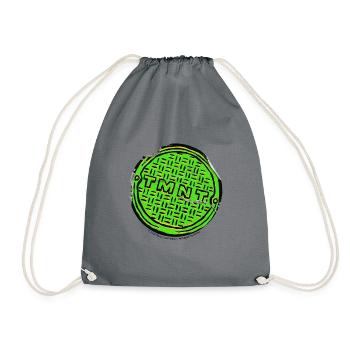 TMNT Mutant Mayhem Gullideckel Mit Logo - Turnbeutel - Grau - Vorne