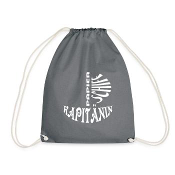 Papierschiff-Kapitänin - Turnbeutel - Grau - Vorne