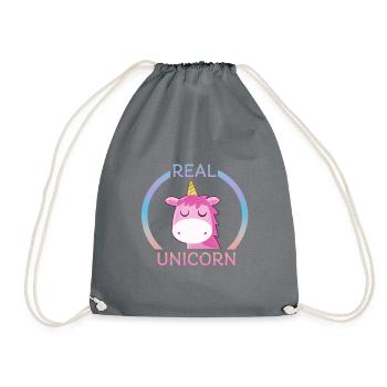 Real Unicorn - Turnbeutel - Grau - Vorne