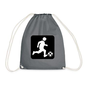 Fussball Fussballspieler Verein - Turnbeutel - Grau - Vorne