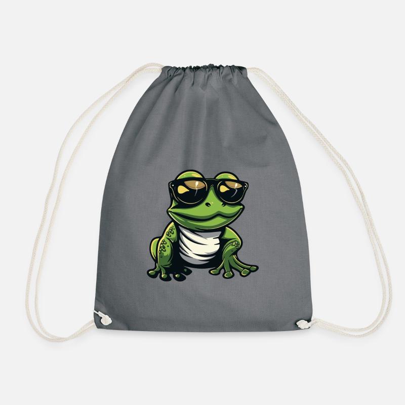 Frosch Tier Cool - Turnbeutel - Grau