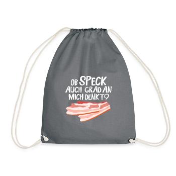 Speck Bacon Liebhaber BBQ Grillen Fleisch - Turnbeutel - Grau - Vorne