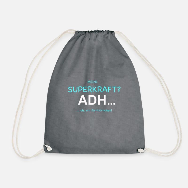 Meine Superkraft? ADHS! - Turnbeutel - Grau