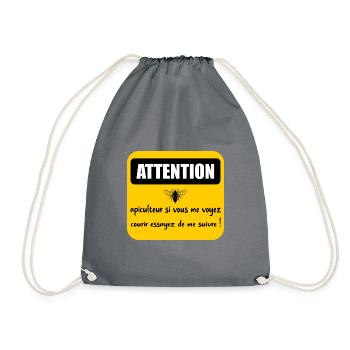 Attention apiculteur si vous me voyez courir - Sac de sport léger - gris - Devant