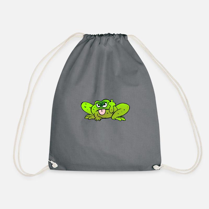 Toad pulls the tongue - Drawstring Bag - grey
