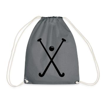 Field Hockey icon icon - Drawstring Bag - grey - Front