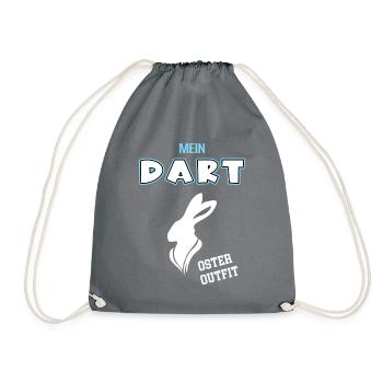 Dart Oster Outfit Dartspieler Ostern Darten - Turnbeutel - Grau - Vorne