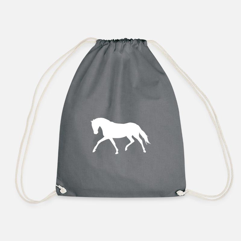 Horse - Drawstring Bag - grey
