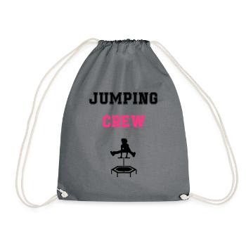 jumping trampolin girl jumpen jump Geschenk - Turnbeutel - Grau - Vorne
