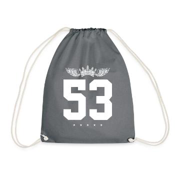 53 Number crown - Drawstring Bag - grey - Front