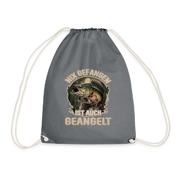 Fishing Angler Fishing Quote - Drawstring Bag - grey - Front