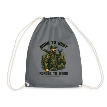 Born to hunt_1 - Drawstring Bag - grey - Front