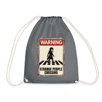 WARNING - Strange People Crossing - Goth - Turnbeutel - Grau - Vorne