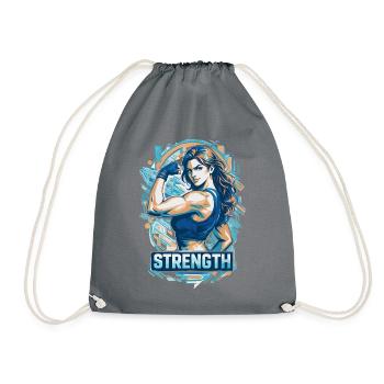 Starke Frau Strength | Frauen Empowerment - Turnbeutel - Grau - Vorne