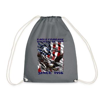V8 Truck Driver Supplier American Flag - Drawstring Bag - grey - Front