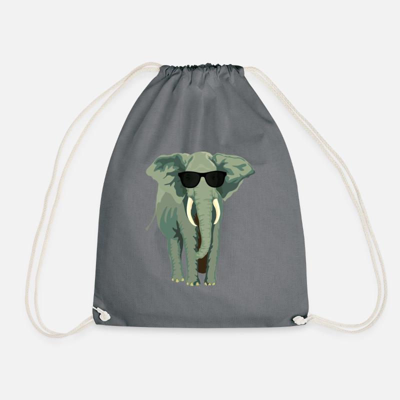 Elephant with sunglass - Turnbeutel - Grau