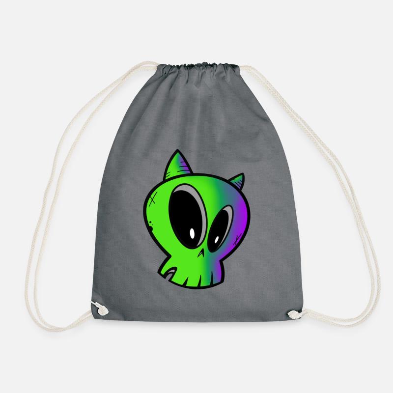 Demon skull - Drawstring Bag - grey
