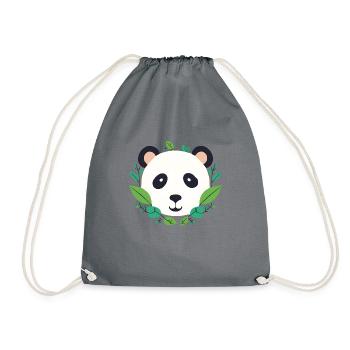 Panda Frieden - Turnbeutel - Grau - Vorne