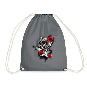 Schädel Tattoo Style - Limited Edition - Turnbeutel - Grau - Vorne