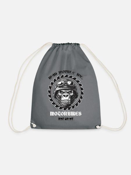 MAD MONKEY INC. MOTORBIKE T-SHIRT !!! - Turnbeutel - Grau