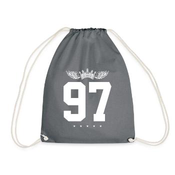 97 Number crown - Drawstring Bag - grey - Front