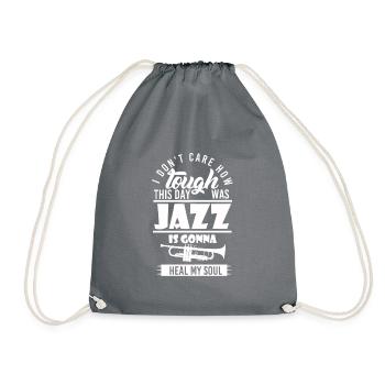 Jazz is the music of the rhythmic man - Drawstring Bag - grey - Front