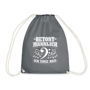 Emphasizes male - I sing bass! Choral Music Choir - Drawstring Bag - grey - Front
