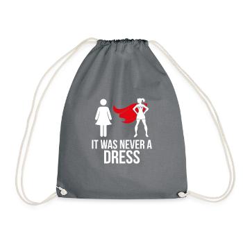 Frauen T-shirt Umhang Geschenk Emanze lustig - Turnbeutel - Grau - Vorne