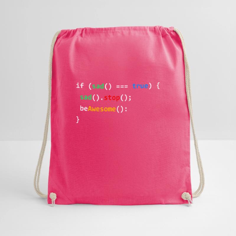 If Sad Be Awesome Programming Coding Nerd Gift Drawstring Bag