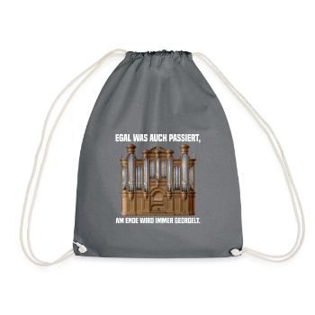 No matter what happens - organ organist music - Drawstring Bag - grey - Front