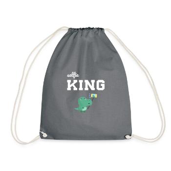 King Dino with Smartphone T-Shirt - Drawstring Bag - grey - Front