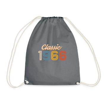 Classic 1966 Vintage Birthday 90s Retro Gift - Drawstring Bag - grey - Front