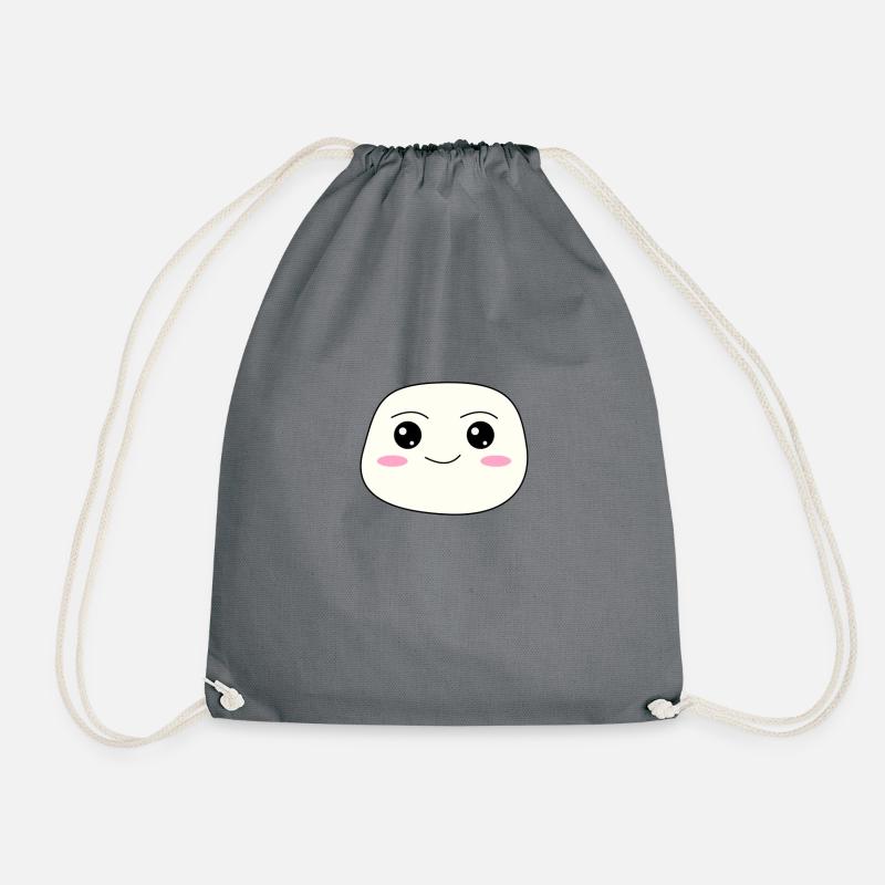 Kawaii Marshmallow - Süßes Gesicht - Turnbeutel - Grau