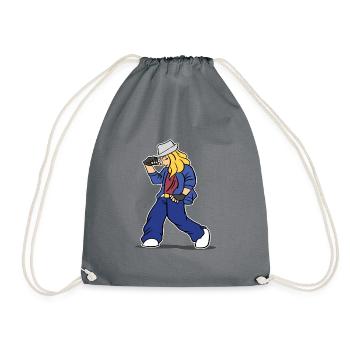 Cool Hip Hop Girl - Drawstring Bag - grey - Front