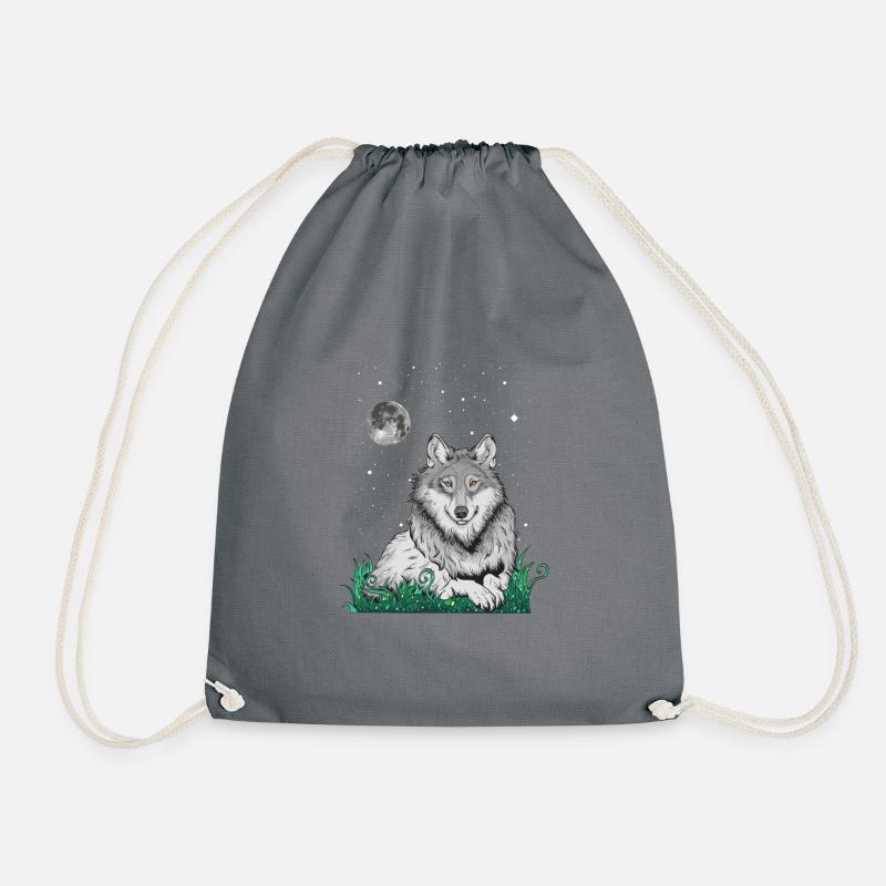 Wolf Wölfe Phantasie - Turnbeutel - Grau