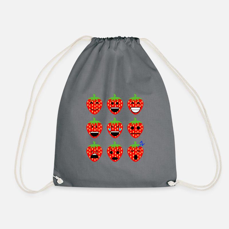 Strawberries - Drawstring Bag - grey