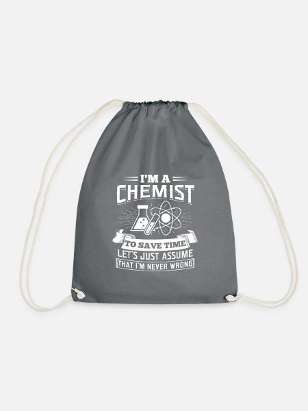 I'm a Chemist Scientist Lab Professor Gift - Drawstring Bag - grey