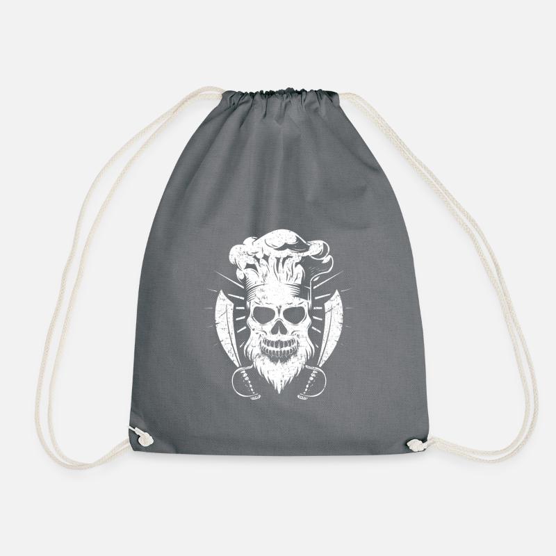 Culinary Skull Chef - Drawstring Bag - grey