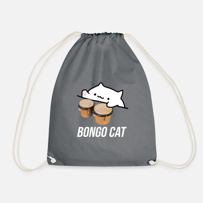 bongo cat - Turnbeutel - Grau