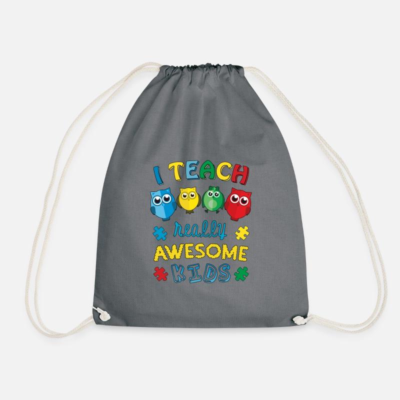 Autism Teacher Autism Awareness - Drawstring Bag - grey