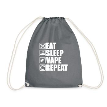 Eat Sleep Vape Repeat - Turnbeutel - Grau - Vorne