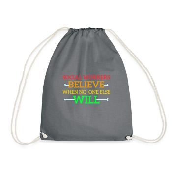 Social Worker Social Work Social Worker - Drawstring Bag - grey - Front