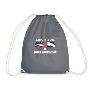 Half Scottish Half American Totally Awesome - Drawstring Bag - grey - Front