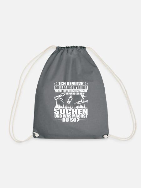 Lustiges Geocaching Design - Turnbeutel - Grau