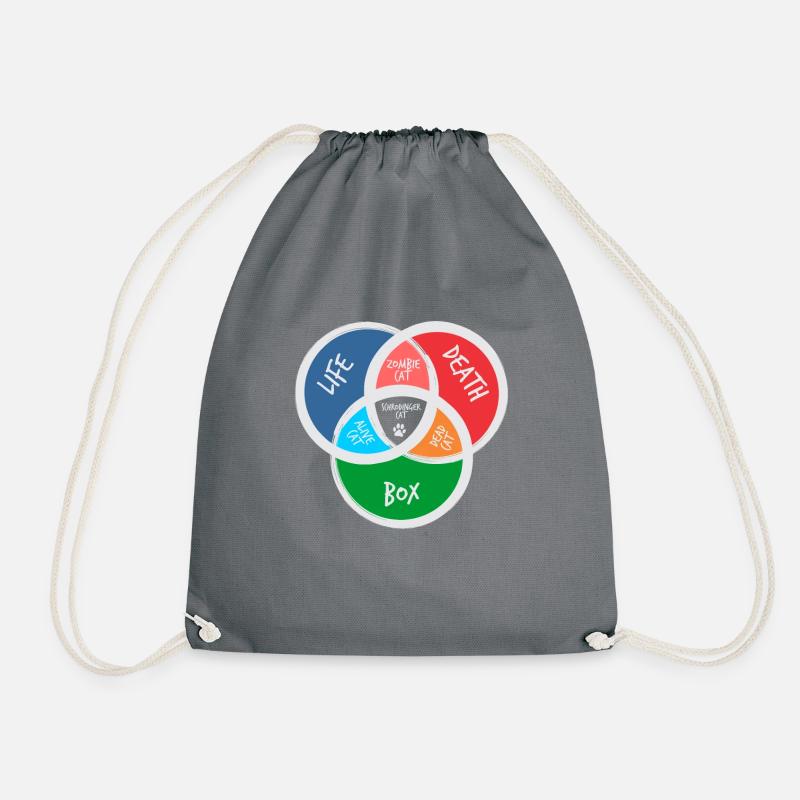 Schrodinger's Cat Funny Big Bang Gift - Drawstring Bag - grey