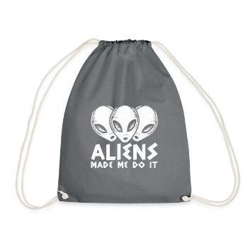 Aliens Made Me DoIt Alien - Drawstring Bag - grey - Front